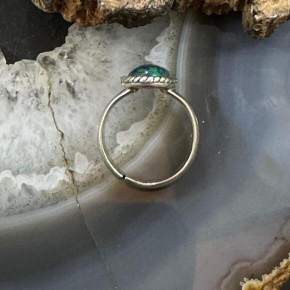 Carolyn Pollack Sterling Silver Oval Chrysocolla Ring Size 6 For Women - Picture 8 of 10
